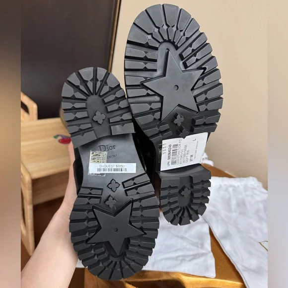 NWT Christian Dior D-Quest Thigh Black Leather Boots, size 37 (US 6-6.5) - Picture 6 of 17